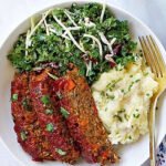 VeganMeatloaf Greens &Mash Cauliflower