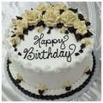 Iced Happy Birthday Black Cake